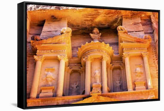 Treasury built by the Nabataens, Siq, Petra, Jordan.-William Perry-Framed Stretched Canvas