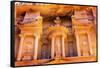 Treasury built by the Nabataens, Siq, Petra, Jordan.-William Perry-Framed Stretched Canvas