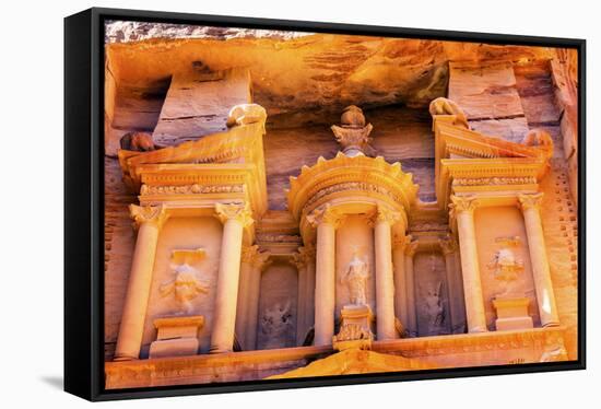 Treasury built by the Nabataens, Siq, Petra, Jordan.-William Perry-Framed Stretched Canvas