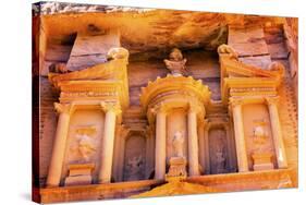 Treasury built by the Nabataens, Siq, Petra, Jordan.-William Perry-Stretched Canvas