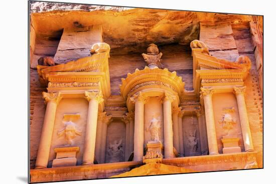 Treasury built by the Nabataens, Siq, Petra, Jordan.-William Perry-Mounted Photographic Print