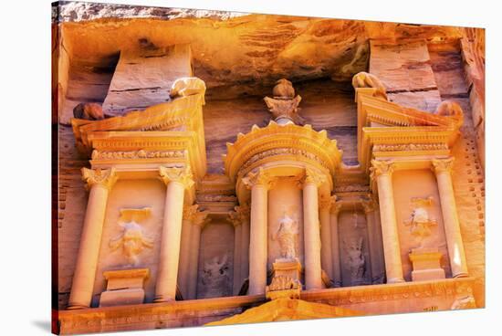 Treasury built by the Nabataens, Siq, Petra, Jordan.-William Perry-Stretched Canvas