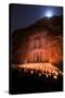 Treasury Lit by Candles at Night, Petra, Jordan, Middle East-Neil Farrin-Stretched Canvas