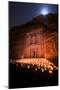 Treasury Lit by Candles at Night, Petra, Jordan, Middle East-Neil Farrin-Mounted Photographic Print