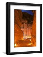 Treasury Lit by Candles at Night, Petra, Jordan, Middle East-Neil Farrin-Framed Photographic Print