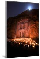 Treasury Lit by Candles at Night, Petra, Jordan, Middle East-Neil Farrin-Mounted Photographic Print