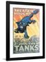 Treat'Em Rough! Join The Tanks-August Hutof-Framed Art Print