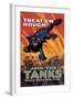 Treat 'Em Rough: Join the Tanks-Hutaf-Framed Art Print