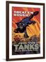 Treat 'Em Rough: Join the Tanks-Hutaf-Framed Art Print