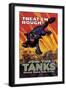 Treat 'Em Rough: Join the Tanks-Hutaf-Framed Art Print