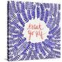 Treat Yo Self Coral Navy-Cat Coquillette-Stretched Canvas