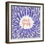 Treat Yo Self Coral Navy-Cat Coquillette-Framed Art Print