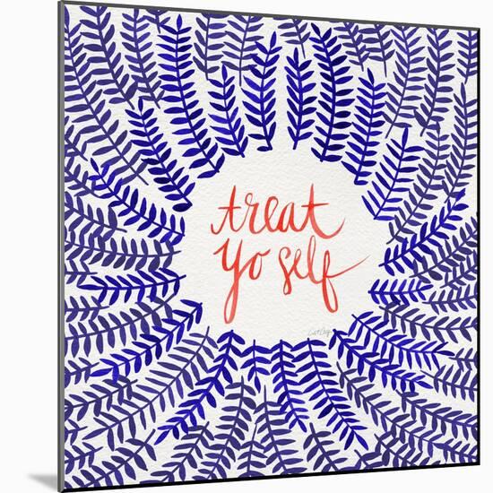 Treat Yo Self Coral Navy-Cat Coquillette-Mounted Art Print