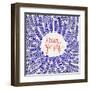 Treat Yo Self Coral Navy-Cat Coquillette-Framed Art Print