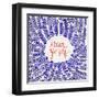 Treat Yo Self Coral Navy-Cat Coquillette-Framed Art Print