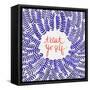 Treat Yo Self Coral Navy-Cat Coquillette-Framed Stretched Canvas
