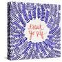 Treat Yo Self Coral Navy-Cat Coquillette-Stretched Canvas