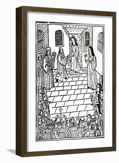 Treaty of Marriage Between Charles V and Princess Mary Tudor, C1508-Richard Pynson-Framed Giclee Print