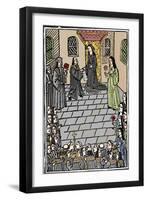 'Treaty of marriage between Charles V and Princess Mary Tudor', c1508-Richard Pynson-Framed Giclee Print