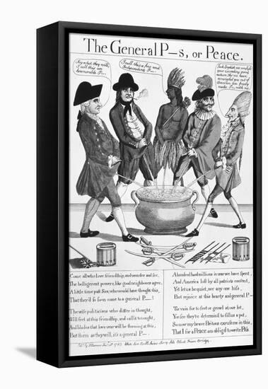 Treaty of Paris Cartoon-null-Framed Stretched Canvas