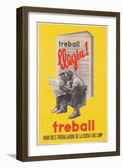 Treball, Advertisement for Catalan Labor Newspaper-null-Framed Giclee Print