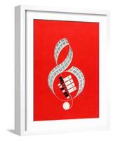 Treble Clef Musical Note with Keyboards, 1946 (Colour Litho)-American School-Framed Giclee Print