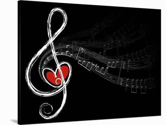 Treble Love and Music Notes-fat_fa_tin-Stretched Canvas