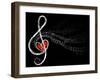 Treble Love and Music Notes-fat_fa_tin-Framed Art Print