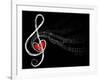 Treble Love and Music Notes-fat_fa_tin-Framed Art Print