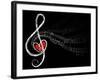 Treble Love and Music Notes-fat_fa_tin-Framed Art Print