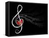 Treble Love and Music Notes-fat_fa_tin-Framed Stretched Canvas