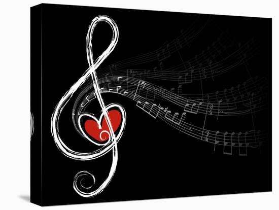 Treble Love and Music Notes-fat_fa_tin-Stretched Canvas