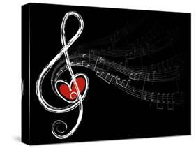 Treble Love and Music Notes-fat_fa_tin-Stretched Canvas
