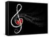 Treble Love and Music Notes-fat_fa_tin-Framed Stretched Canvas