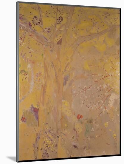 Tree Against a Yellow Background-Odilon Redon-Mounted Giclee Print