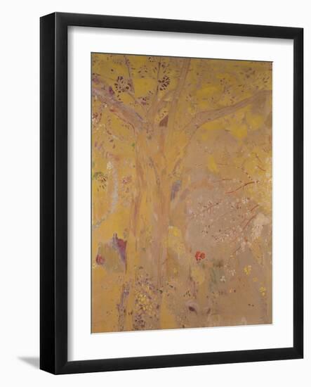 Tree Against a Yellow Background-Odilon Redon-Framed Giclee Print