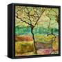 Tree And A Bird-Hyunah Kim-Framed Stretched Canvas