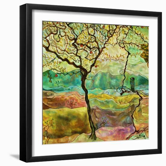 Tree And A Bird-Hyunah Kim-Framed Art Print