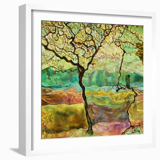 Tree And A Bird-Hyunah Kim-Framed Art Print