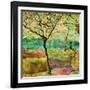 Tree And A Bird-Hyunah Kim-Framed Art Print