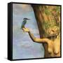 Tree And Bird-Ata Alishahi-Framed Stretched Canvas