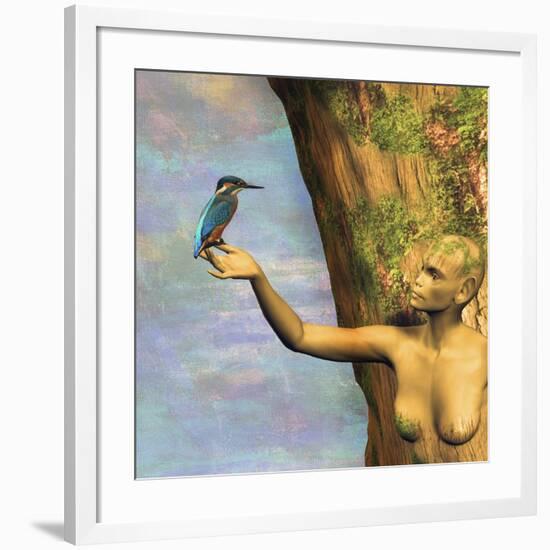 Tree And Bird-Ata Alishahi-Framed Giclee Print