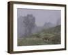 Tree and Fence in Mist, Talybont, October-Tom Hughes-Framed Giclee Print