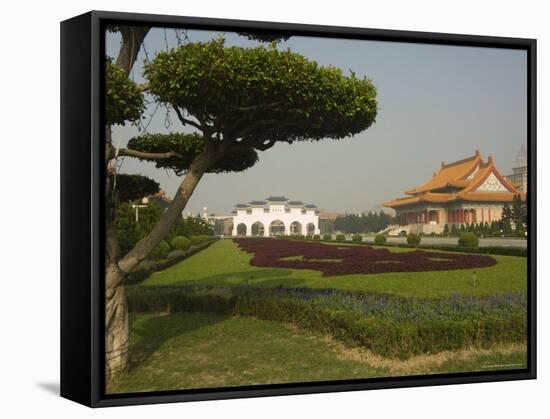 Tree and Flowers, National Theatre, Chiang Kaishek Memorial Park, Taipei City, Taiwan-Christian Kober-Framed Stretched Canvas