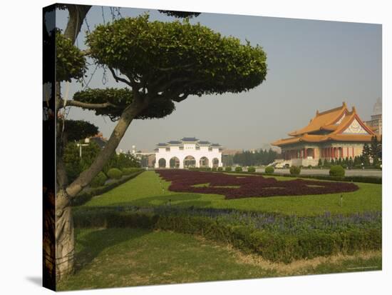 Tree and Flowers, National Theatre, Chiang Kaishek Memorial Park, Taipei City, Taiwan-Christian Kober-Stretched Canvas