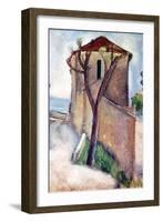 Tree and House-Amedeo Modigliani-Framed Art Print