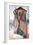 Tree and House-Amedeo Modigliani-Framed Art Print