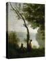 Tree and Woman, Souvenir of Mortefontaine, France-Jean-Baptiste-Camille Corot-Stretched Canvas