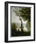 Tree and Woman, Souvenir of Mortefontaine, France-Jean-Baptiste-Camille Corot-Framed Giclee Print