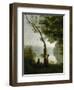 Tree and Woman, Souvenir of Mortefontaine, France-Jean-Baptiste-Camille Corot-Framed Premium Giclee Print